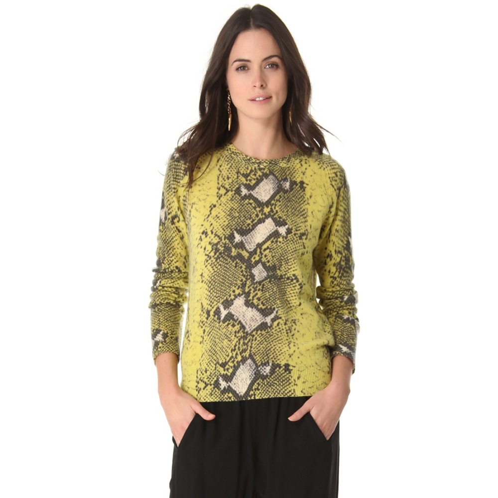 Equipment - Sloane Python Print Cashmere Sweater - image 1